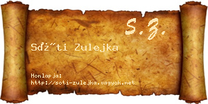 Sóti Zulejka névjegykártya